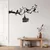 WallXpert metalni zidni ukras 5262, grana sa pticama i kavezom za ptice, 75 x 46 cm, crni