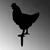 Atelier Del Sofa Dekorativna figura Chicken 01, 64x42 cm, 1.5 mm