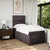 Vidaxl Box spring postelja z vzmetnico temno rjava 80x200 cm blago