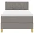 Vidaxl LED Box Spring Postelja z LED trakami Taupe 90 x 190 cm blago