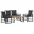 Set vanjskog namještaja 4 pcs Crna i tamno siva
