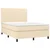 Krevet box spring s madracem LED krem 140x190 cm od tkanine