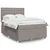 Vidaxl Box spring postelja z vzmetnico taupe 140x200 cm blago