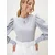 Trend Alaçati Stili Womens Gray Crew Neck Drop Neck Princess Sleeve Knitwear Blouse