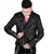 Moška jakna (biker) STRAIGHT TO HELL - Vegan Commando - Black/Silver - Ball Pull/Red Lining - VEG-COM-BLK-SIL
