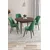 Hanah Home trpezarijski set Kea, sto i 4 stolice, ploča u dekoru drveta Baroque, smaragdno zelena tkanina Babyface