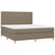 Vidaxl Box spring postelja z vzmetnico LED taupe 180x200 cm blago