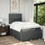 Vidaxl Box spring postelja z vzmetnico temno siva 120x200 cm blago