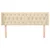 Vidaxl Vzglavje z ušesi krem 163x16x78/88 cm blago