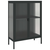Komoda crna 75 x 35 x 105 cm od stakla i čelika