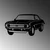 Wallity Zidna dekoracija Chevrolet Camaro SS, 60 x 33 cm, Crna