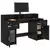 Stol s ladicama Crni hrast 140 x 55 x 91 cm Konstruirano drvo
