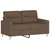 2-dijelni set sofa s jastucima smeđi od tkanine