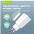Bavin punjač 2.4A USB-A + kabl type-C bela