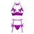 Sexy set 3-delni Delishya ljubičaste boje - S/M