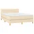 Vidaxl Box spring postelja z vzmetnico krem 140x190 cm blago