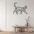 WallXpert metalni zidni ukras 5263, geometrijska mačka u hodu, 75 x 60 cm, crni
