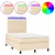 vidaXL Box spring postelja z vzmetnico LED krem 120x190 cm blago