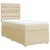 Vidaxl Box spring postelja z vzmetnico krem 80x200 cm blago