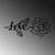 Wallity Zidna dekoracija Love And Flower, 80x33 cm, 1.5 mm, Crna