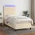Vidaxl Box spring postelja z vzmetnico LED krem 90x200 cm blago