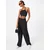 Womens trapezoidal cropped top black