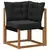 Set vanjskih sofa 6 kom. Prirodna i crna