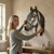 WallXpert metalni zidni ukras 5073, glava konja sa uzdom, 43 x 61 cm, crni