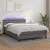Krevet box spring s madracem LED sivi 140x200cm od umjetne kože