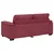 Vidaxl Dvosed vinsko rdeč 180x81x84 cm blago