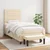 Vidaxl Box spring postelja z vzmetnico krem 100x200 cm blago