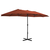 Vanjski suncobran s aluminijskim stupom 460 x 270 cm terakota