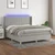 Vidaxl Box spring postelja z vzmetnico LED sv. siva 160x200 cm blago