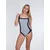 SUNFLAIR Enodelne kopalke temno modra/bela