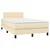 Vidaxl Box spring postelja z vzmetnico krem 120x200 cm blago