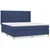 Greatstore Box spring postelja z vzmetnico modra 160x200 cm blago
