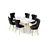 HANAH HOME Rasklopivi trpezarijski sto i stolice (7 delova) Esla White Marble Gold Black