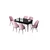 Hanah Home Set Trpezarijski sto i 6 stolica Zen, Roze-crni
