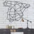 WallXpert metalni zidni ukras 5291, geometrijska mapa Španije, 60 x 48 cm, crni
