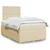 Vidaxl Box spring postelja z vzmetnico krem 120x200 cm blago