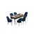 Hanah Home Set Trpezarijski sto i 6 stolica Han, Plavo-braon