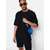 Trendyol Limited Edition Black Oversize Crew Neck Short Sleeve Textured Ottoman T-Shirt