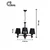 Opviq luster Mercure Wood 3, 3 × E27, crni