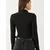 Bianco Lucci Ženska bluza dugih rukava 60351019, Zip kragna, Crna