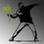 Wallity Zidna dekoracija Moss-Flower Gang, 70x69cm, Crna