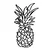 Wallity Zidna dekoracija Ananas-M120, 33x60 cm, 1.2 mm, Crna