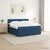 vidaXL Postelja boxspring z vzmetnico Modra 160 x 200 cm Blago