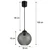 Brilagi - LED luster na sajli R GLASS 1xE27/60W/230V prečnik 18 cm crna/zadimljeno-siva