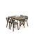 Hanah Home Trpezarijski set, 5 komada, Svetlosivi