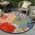 Lesnina PREPROGA ZA ZUNANJO UPORABO Floral 120 cm tkano rdeča